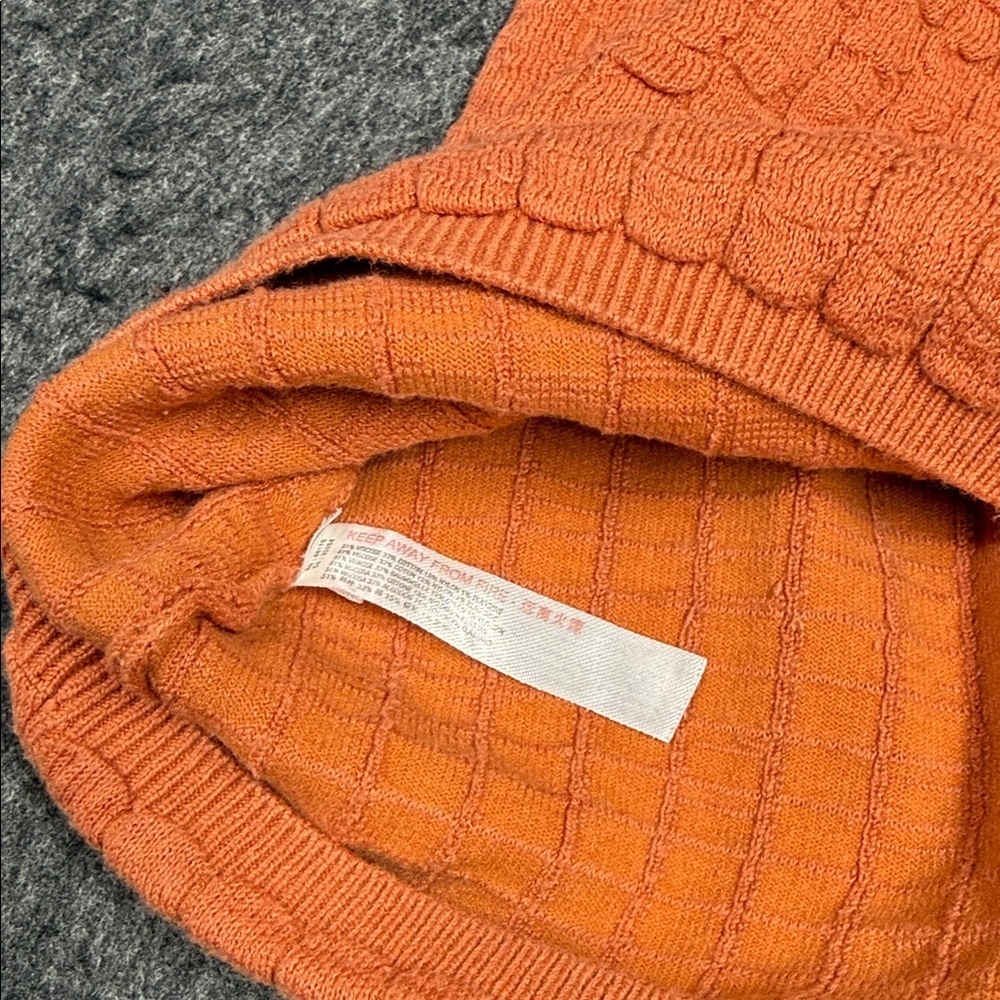 Free People Orange Textured Mini Dress - Picture 4 of 8